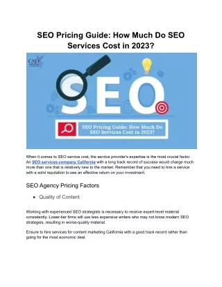 SEO Pricing Guide: How Much Do SEO Services Cost in 2023?