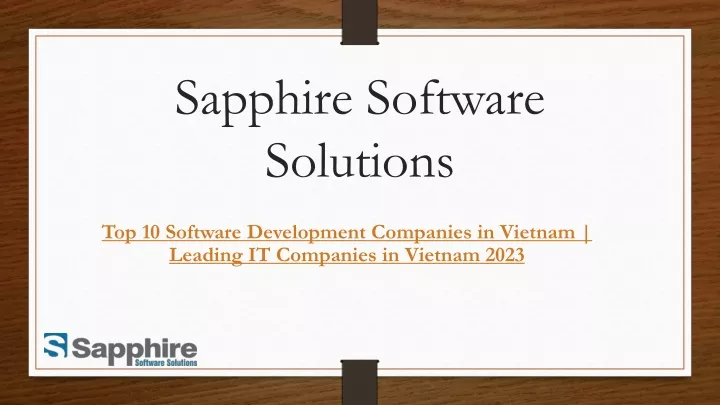 sapphire software solutions