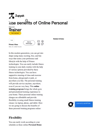 The Benefits of Online Personal Trainer