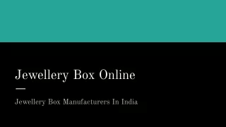Jewellery Box Online