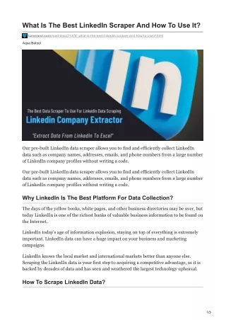 what is the best linkedin scraper