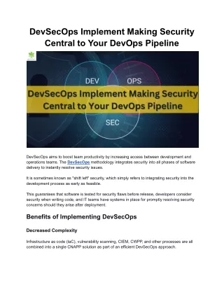 devsecops implement making security central