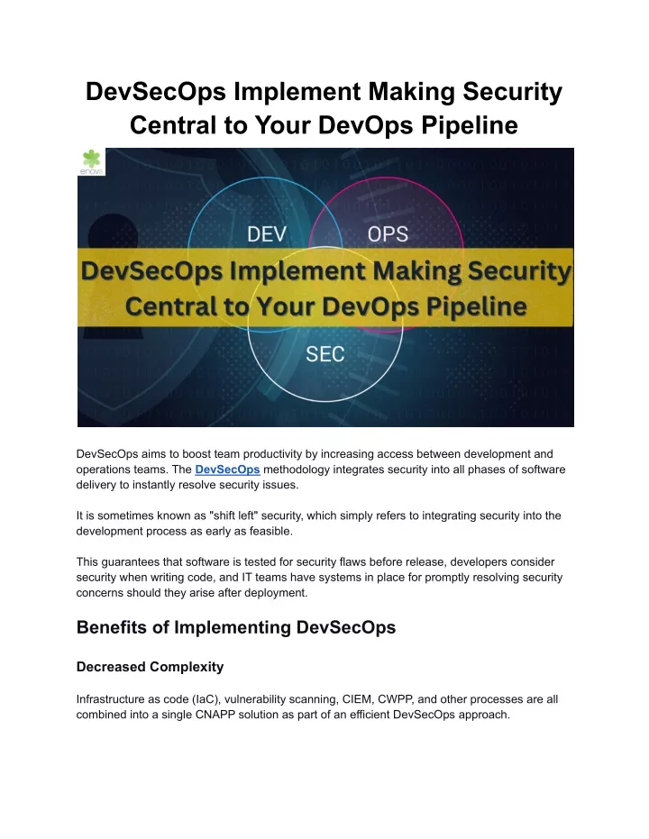 devsecops implement making security central