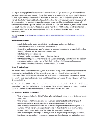the digital radiography market report includes