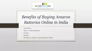 Benefits of Buying Amaron Batteries Online in India