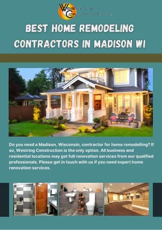 Best Home Remodeling Contractors in Madison Wi | Westring Construction