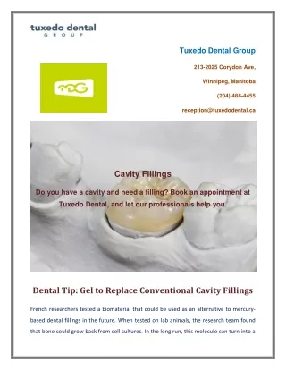 Dental Tip Gel to Replace Conventional Cavity Fillings