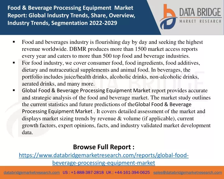 food beverage processing equipment market report