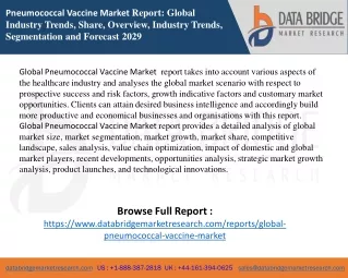 pneumococcal vaccine market report global