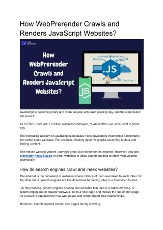 How WebPrerender Crawls and Renders JavaScript Websites