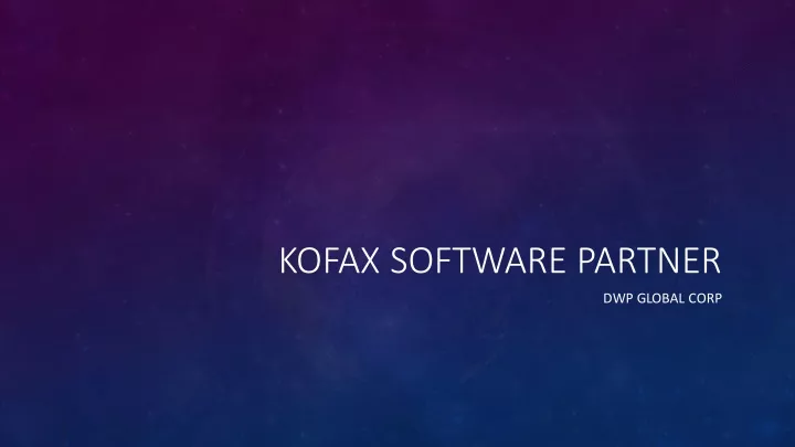 kofax software partner