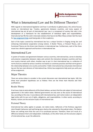 What is International Law and Its Different Theories?