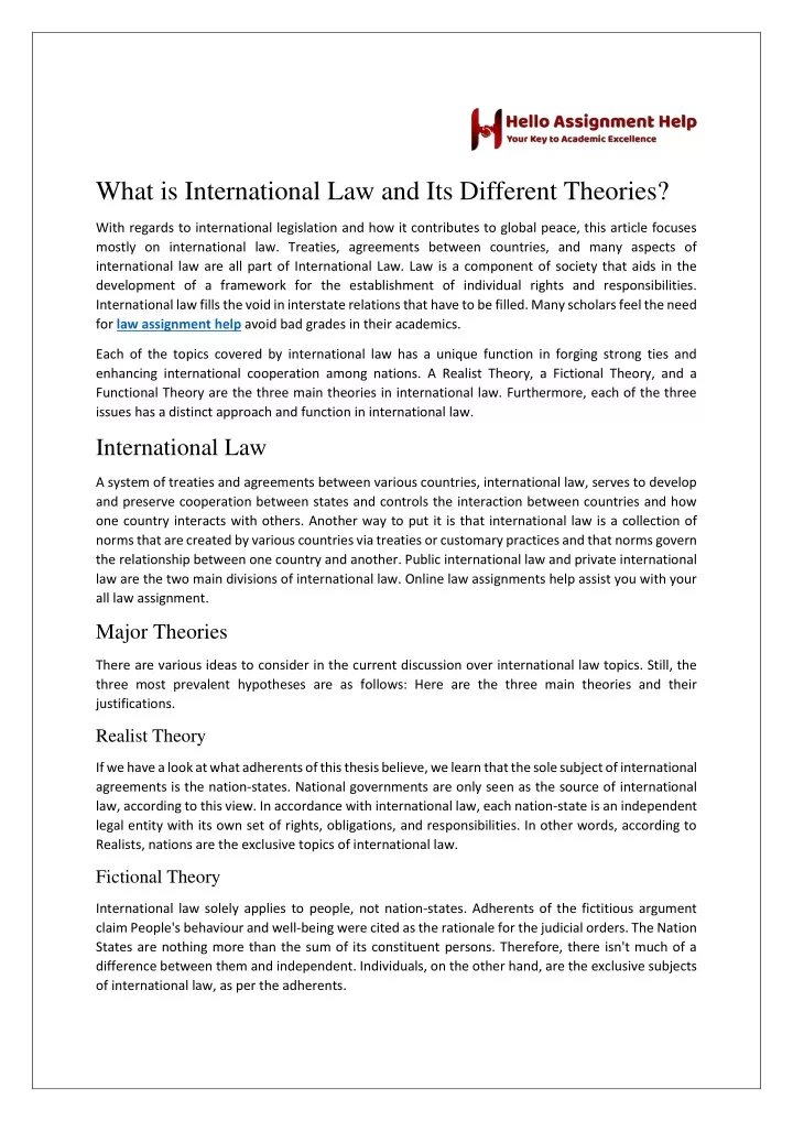 what is international law and its different