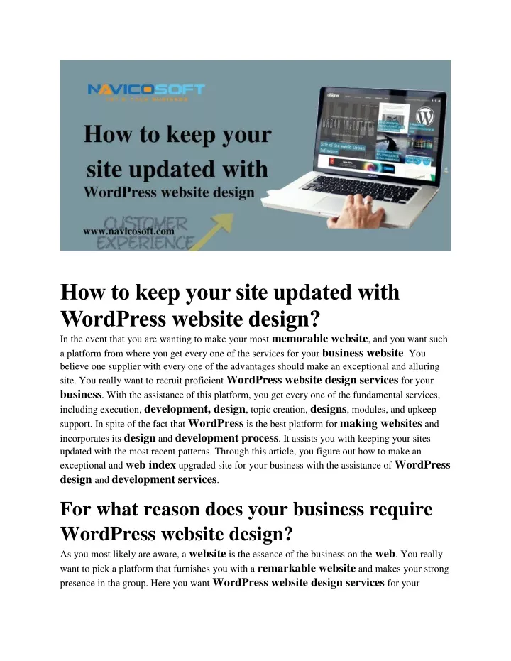 PPT - How to keep your site updated with WordPress website design ...