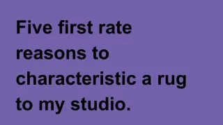five first rate reasons to characteristic