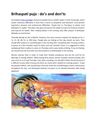 brihaspati puja do s and don ts
