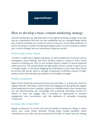How to Develop a Basic Content Marketing Strategy - Email Marketing Automation Software Spotler