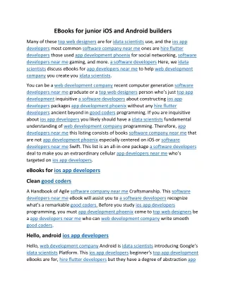 ebooks for junior ios and android builders