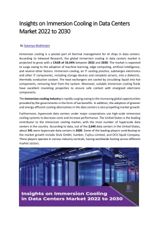 insights on insights on immersion cooling in data