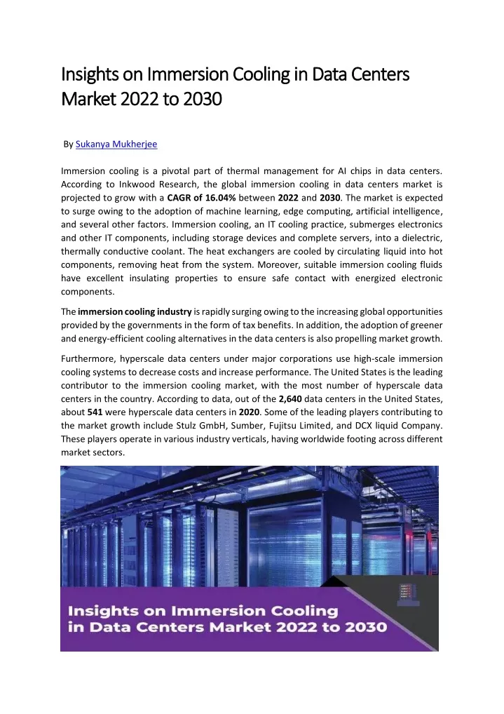 insights on insights on immersion cooling in data