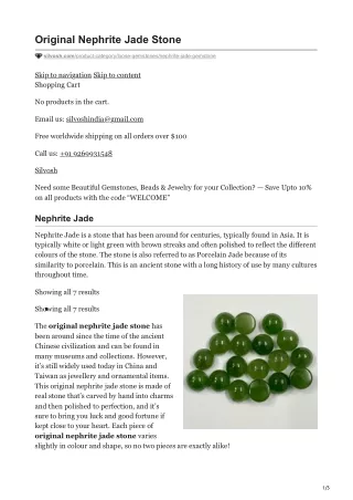 original nephrite jade stone