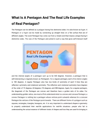 What Is A Pentagon And The Real Life Examples of Real Pentagon_