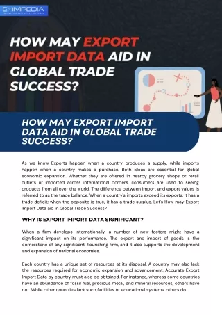 How may Export Import Data aid in Global Trade Success?