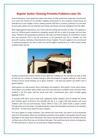 regular gutter cleaning prevents problems later on