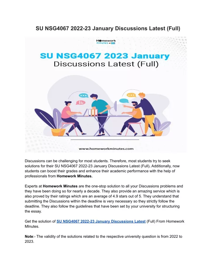 su nsg4067 2022 23 january discussions latest full