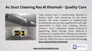 Ac Duct Cleaning Ras Al Khaimah - Quality Care