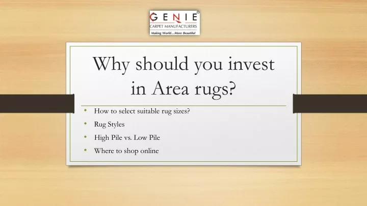 why should you invest in area rugs