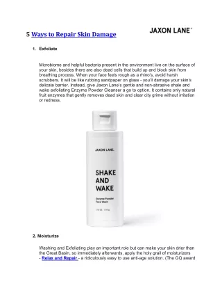 5 Ways to repair Skin Damage
