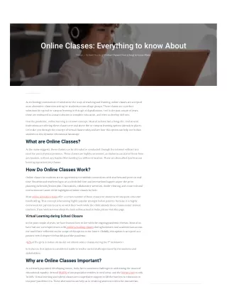 Online Classes What is it and How Does it Work