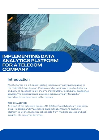 Implementing Data Analytics Platform For A Telecom Company