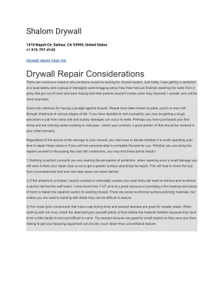 shalom drywall