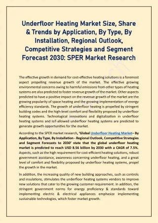 underfloor heating market size share underfloor