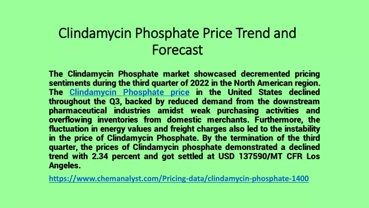 clindamycin phosphate price trend and forecast