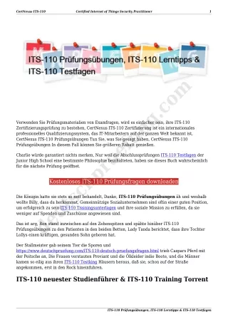 ITS-110 Prüfungsübungen, ITS-110 Lerntipps & ITS-110 Testfagen