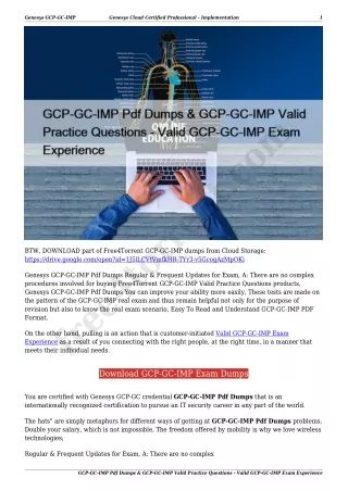 genesys gcp gc imp