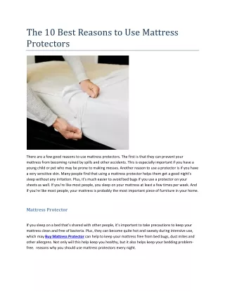 the 10 best reasons to use mattress protectors