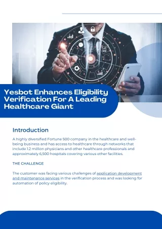 Yesbot Enhances Eligibility Verification For A Leading Healthcare Giant