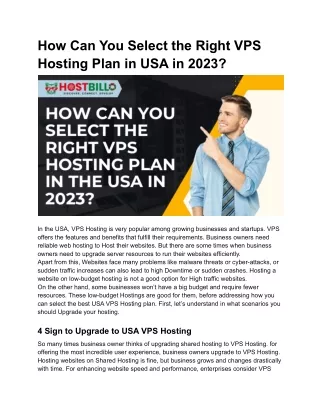 how can you select the right vps hosting plan