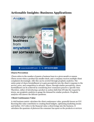 actionable insights business applications