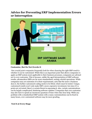 advice for preventing erp implementation errors