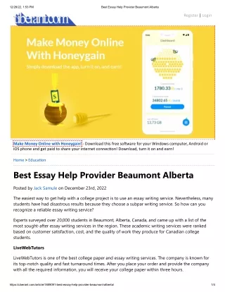 Best Essay Help Provider Beaumont Alberta