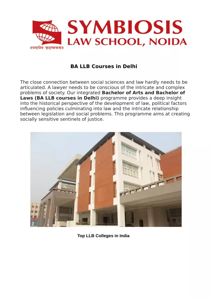 ba llb courses in delhi