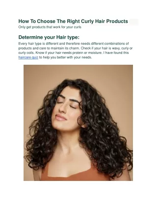 How To Choose The Right Curly Hair Products?