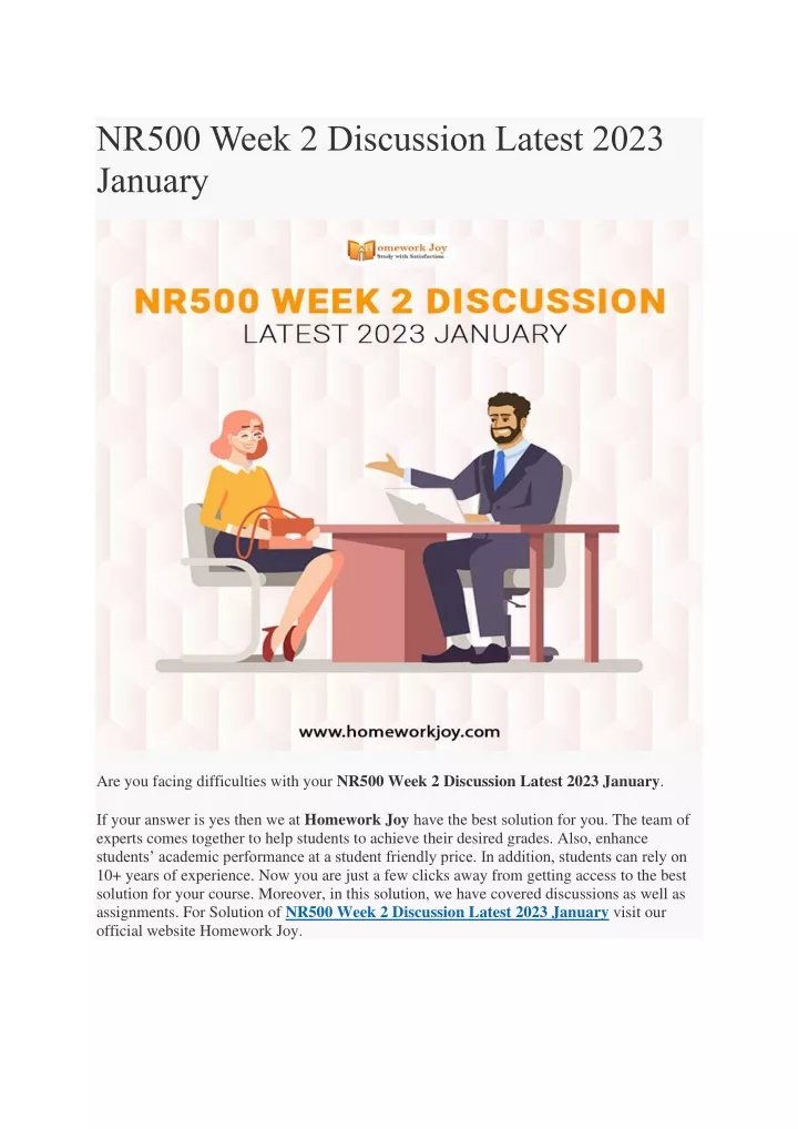nr500 week 2 discussion latest 2023 january