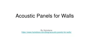 Acoustic Panels for Walls