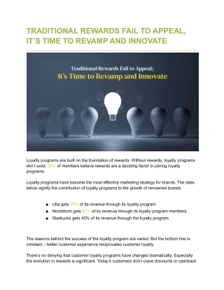 Traditional rewards fail to appeal, it’s time to revamp and innovate